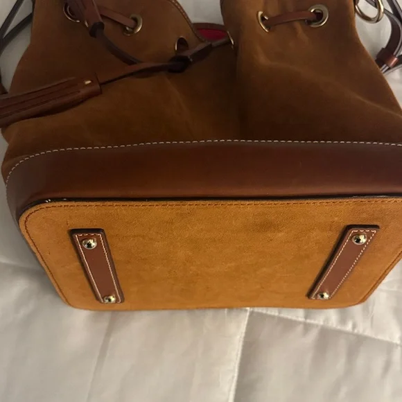 Dooney & Bourke Tan Suede Bucket Bag
